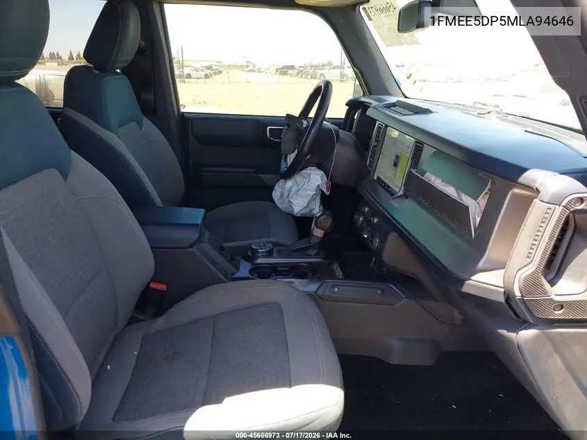 2021 Ford Bronco Outer Banks VIN: 1FMEE5DP5MLA94646 Lot: 45666973