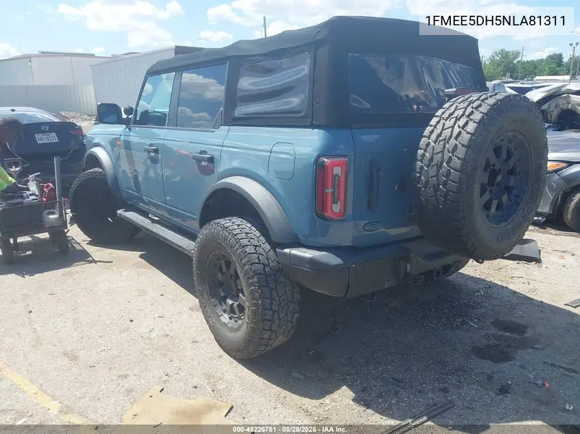 2022 Ford Bronco Badlands VIN: 1FMEE5DH5NLA81311 Lot: 45226781