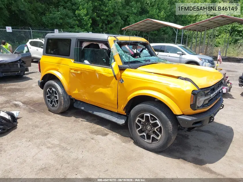 2022 Ford Bronco Outer Banks VIN: 1FMDE5AH8NLB46149 Lot: 45418270