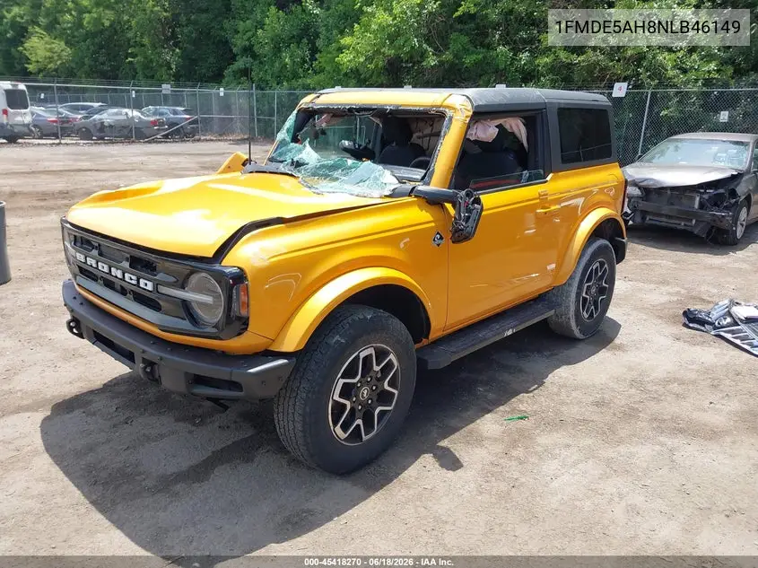 2022 Ford Bronco Outer Banks VIN: 1FMDE5AH8NLB46149 Lot: 45418270