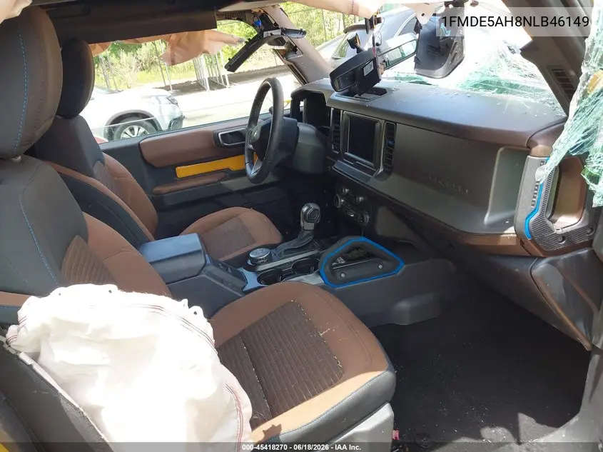 2022 Ford Bronco Outer Banks VIN: 1FMDE5AH8NLB46149 Lot: 45418270