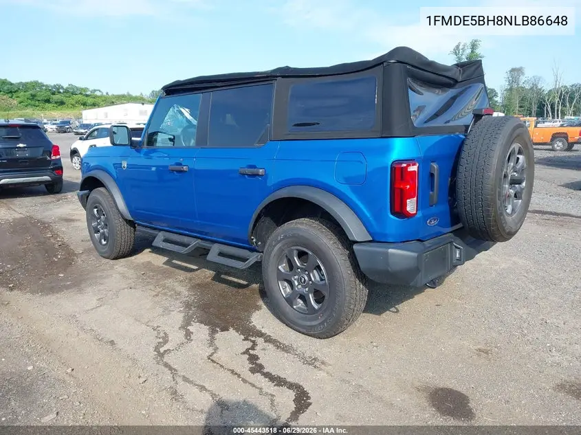 2022 Ford Bronco Big Bend VIN: 1FMDE5BH8NLB86648 Lot: 45443518