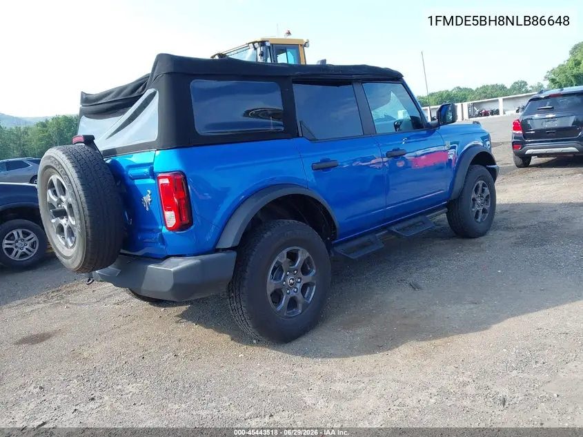 2022 Ford Bronco Big Bend VIN: 1FMDE5BH8NLB86648 Lot: 45443518