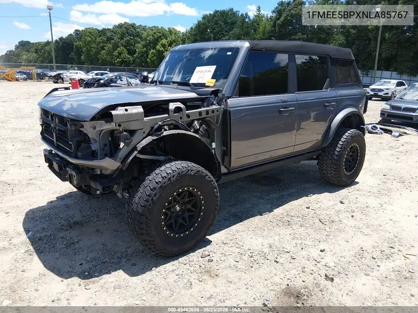 2022 Ford Bronco VIN: 1FMEE5BPXNLA85767 Lot: 45462656