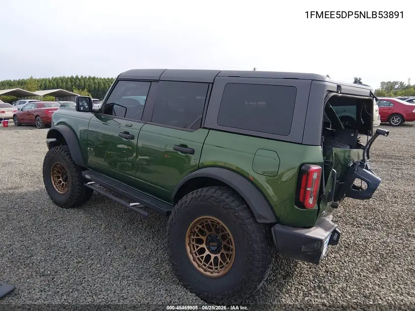 2022 Ford Bronco Wildtrak VIN: 1FMEE5DP5NLB53891 Lot: 45469905