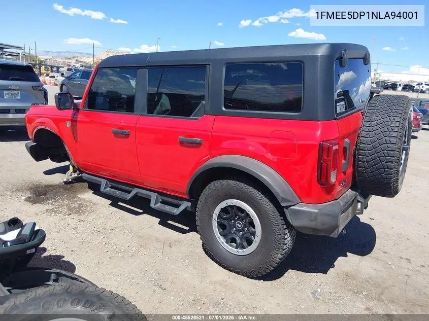 2022 Ford Bronco VIN: 1FMEE5DP1NLA94001 Lot: 45526521