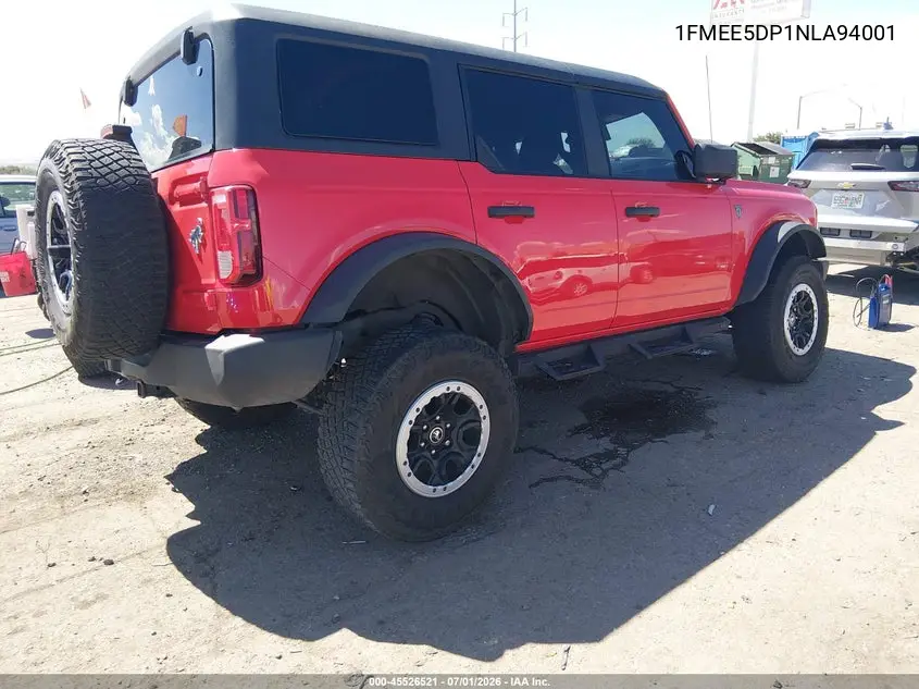 2022 Ford Bronco VIN: 1FMEE5DP1NLA94001 Lot: 45526521