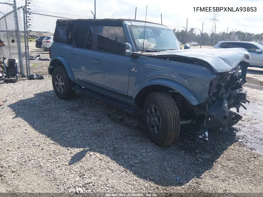 2022 Ford Bronco Outer Banks VIN: 1FMEE5BPXNLA93853 Lot: 45577505