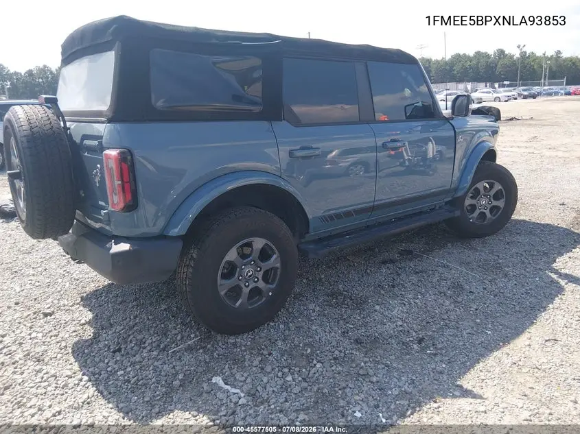 2022 Ford Bronco Outer Banks VIN: 1FMEE5BPXNLA93853 Lot: 45577505