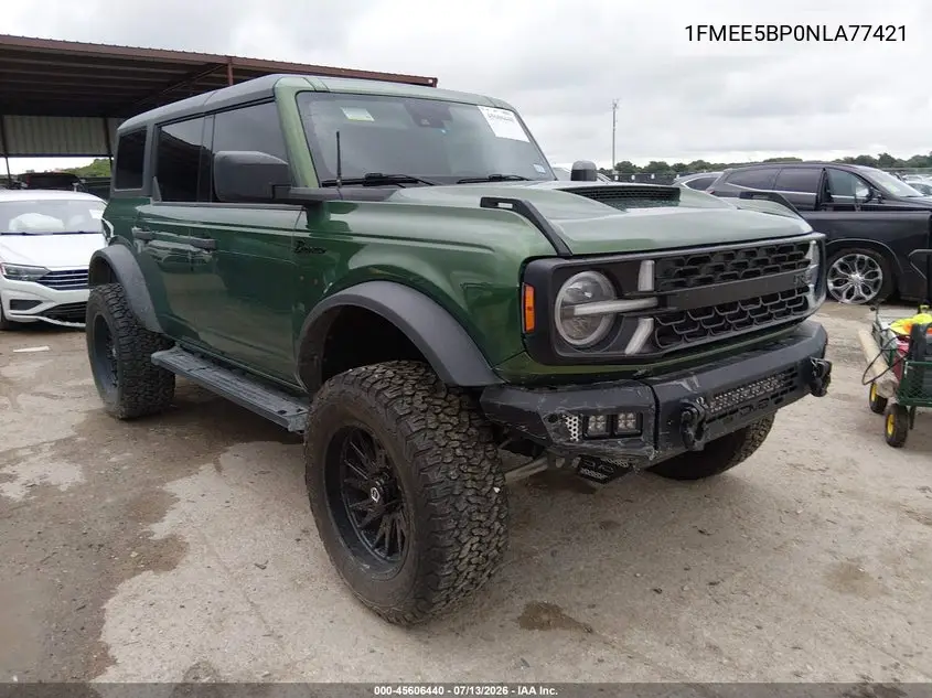 2022 Ford Bronco Big Bend/Black Diamond/Outer Banks VIN: 1FMEE5BP0NLA77421 Lot: 45606440