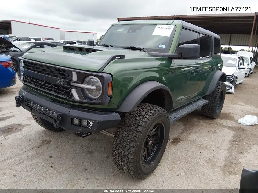 2022 Ford Bronco Big Bend/Black Diamond/Outer Banks VIN: 1FMEE5BP0NLA77421 Lot: 45606440
