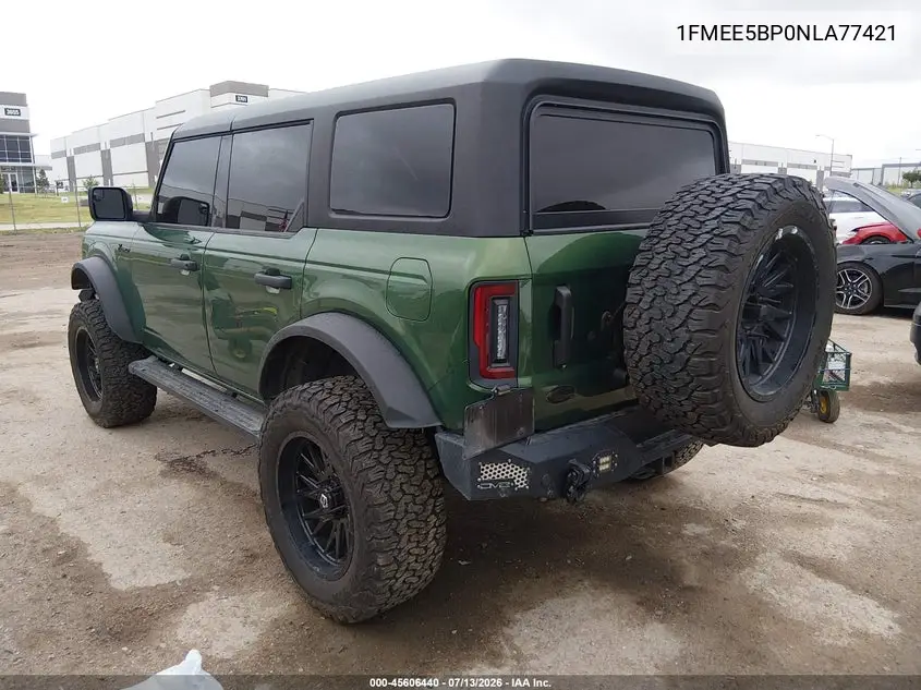 2022 Ford Bronco Big Bend/Black Diamond/Outer Banks VIN: 1FMEE5BP0NLA77421 Lot: 45606440