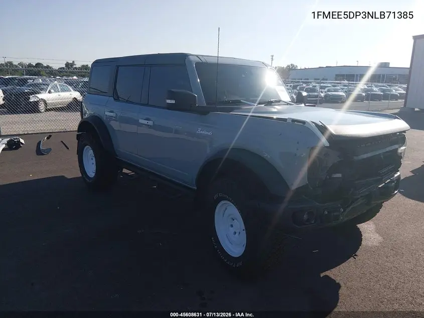 2022 Ford Bronco Badlands VIN: 1FMEE5DP3NLB71385 Lot: 45608631