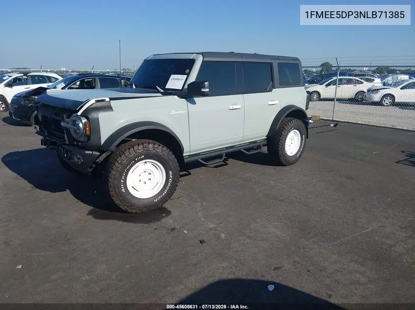 2022 Ford Bronco Badlands VIN: 1FMEE5DP3NLB71385 Lot: 45608631