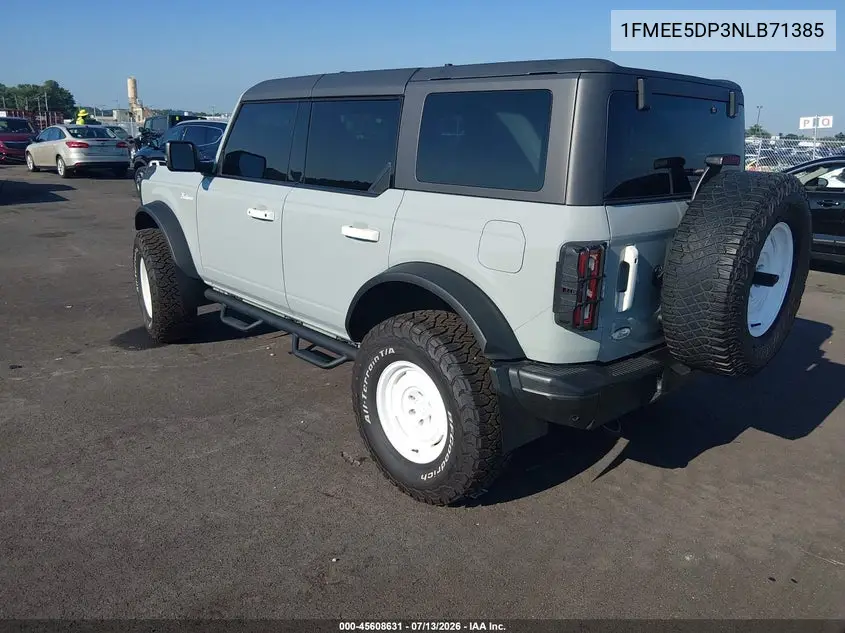 2022 Ford Bronco Badlands VIN: 1FMEE5DP3NLB71385 Lot: 45608631