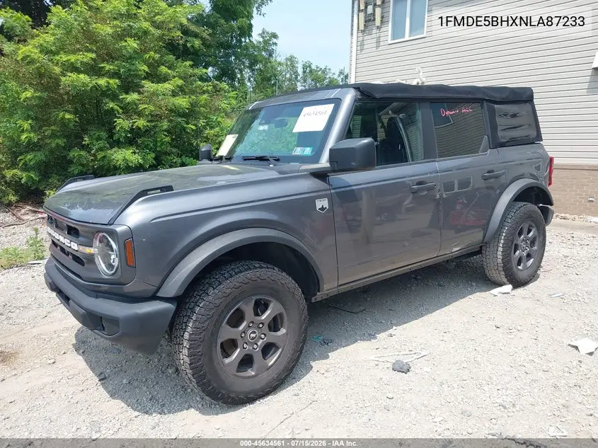 2022 Ford Bronco Big Bend/Black Diamond/Outer Banks VIN: 1FMDE5BHXNLA87233 Lot: 45634561