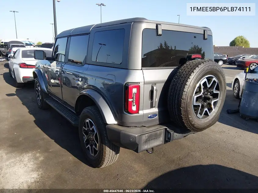 2023 Ford Bronco Outer Banks VIN: 1FMEE5BP6PLB74111 Lot: 45447046