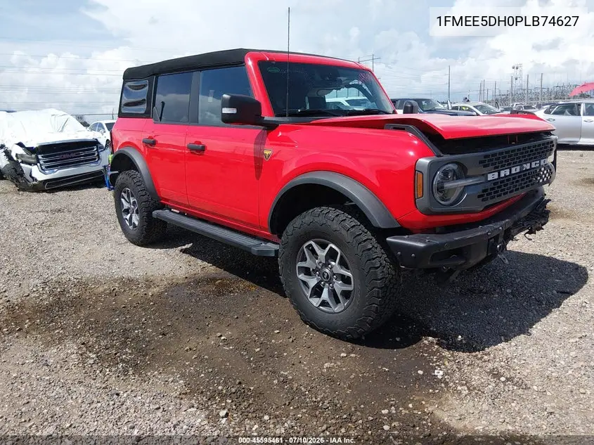 2023 Ford Bronco Badlands VIN: 1FMEE5DH0PLB74627 Lot: 45595461