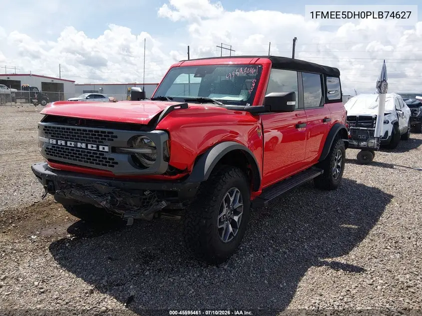2023 Ford Bronco Badlands VIN: 1FMEE5DH0PLB74627 Lot: 45595461