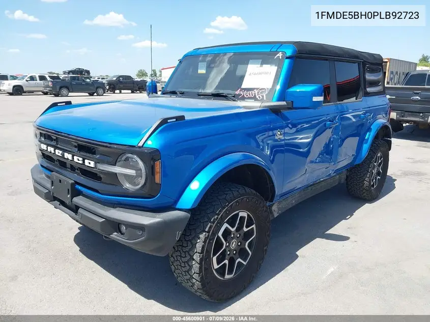 2023 Ford Bronco Outer Banks VIN: 1FMDE5BH0PLB92723 Lot: 45600901