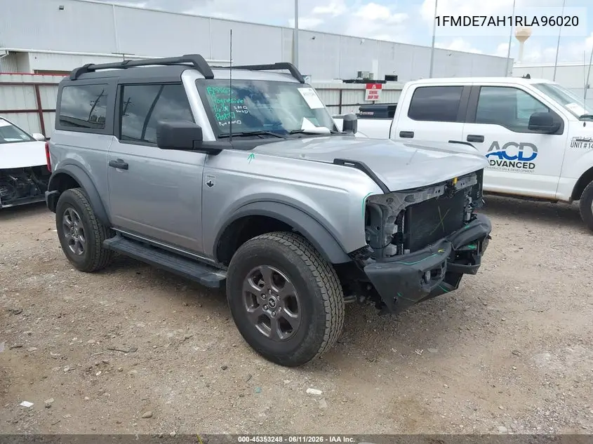 2024 Ford Bronco Big Bend VIN: 1FMDE7AH1RLA96020 Lot: 45353248
