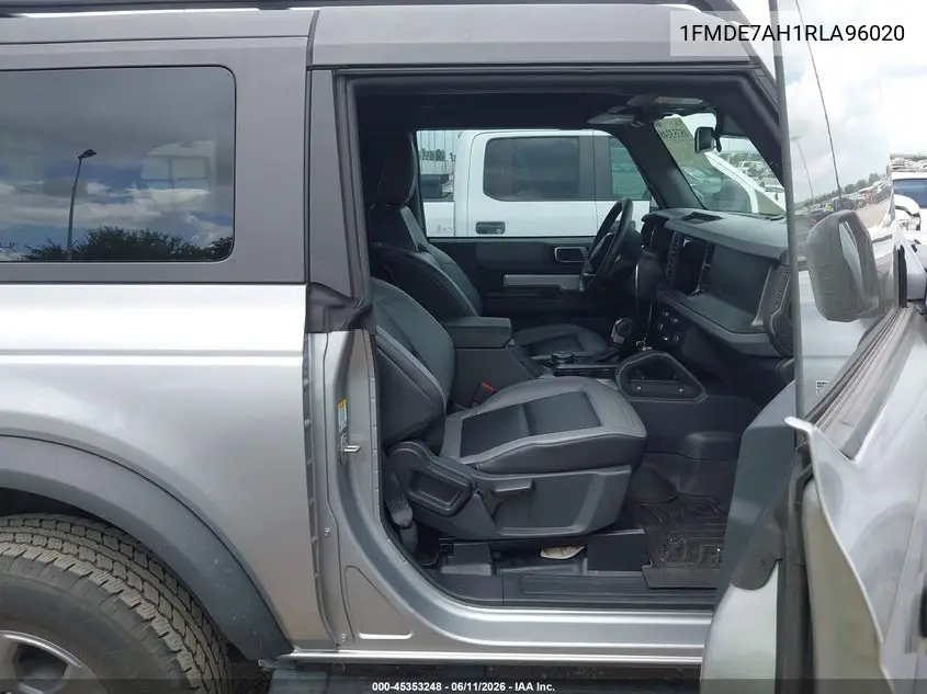 2024 Ford Bronco Big Bend VIN: 1FMDE7AH1RLA96020 Lot: 45353248