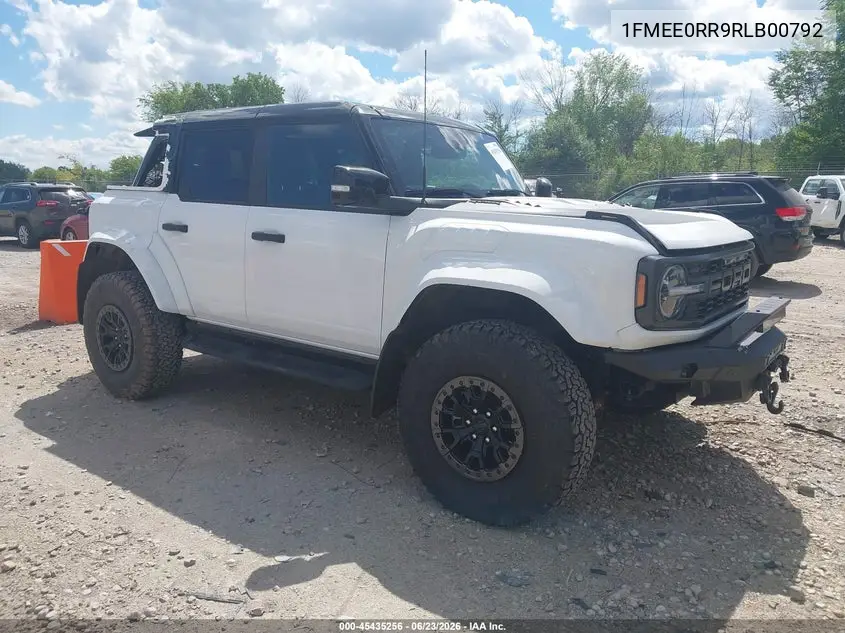 2024 Ford Bronco Raptor VIN: 1FMEE0RR9RLB00792 Lot: 45435256