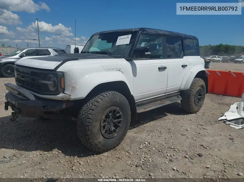 2024 Ford Bronco Raptor VIN: 1FMEE0RR9RLB00792 Lot: 45435256