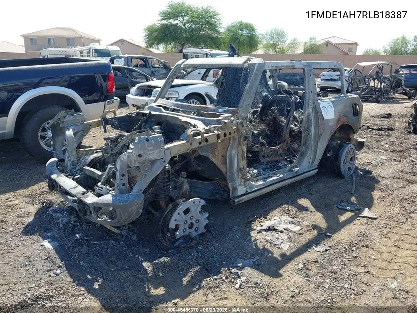 2024 Ford Bronco Black Diamond VIN: 1FMDE1AH7RLB18387 Lot: 45456370