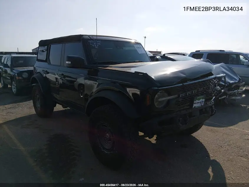 2024 Ford Bronco Wildtrak VIN: 1FMEE2BP3RLA34034 Lot: 45456417