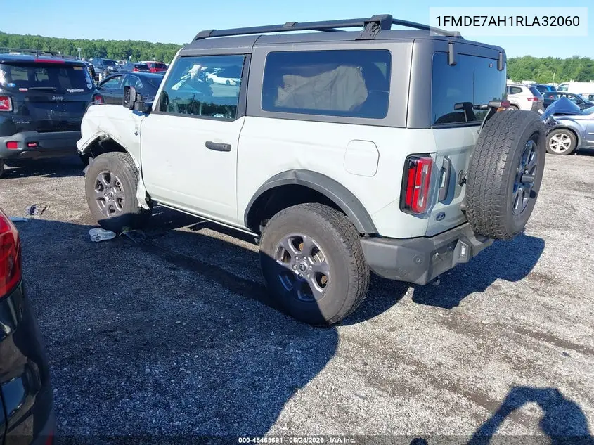 2024 Ford Bronco Big Bend VIN: 1FMDE7AH1RLA32060 Lot: 45465691