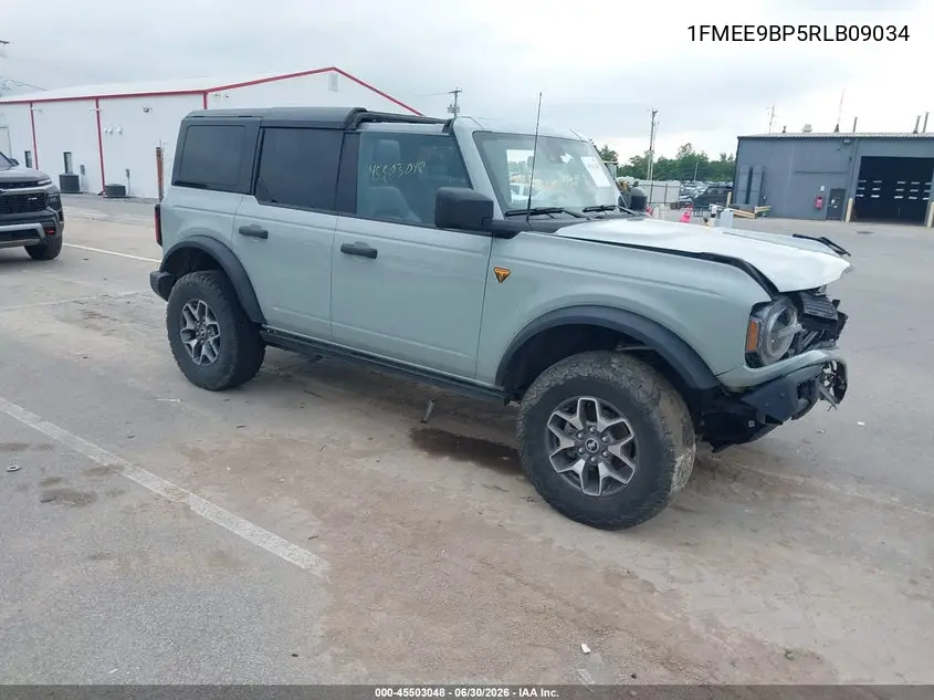 2024 Ford Bronco Badlands VIN: 1FMEE9BP5RLB09034 Lot: 45503048