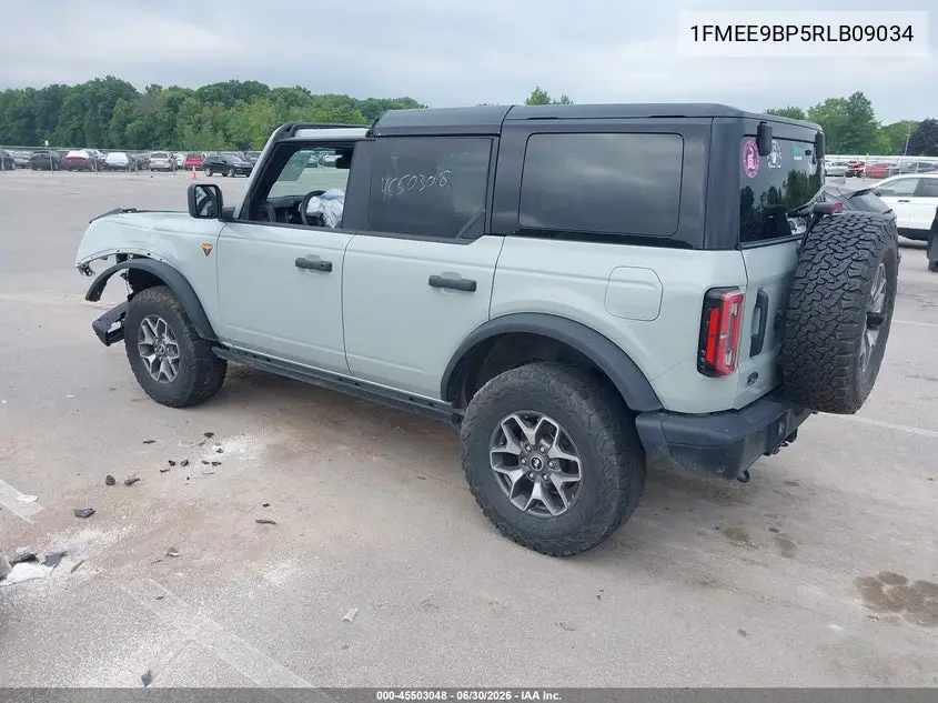2024 Ford Bronco Badlands VIN: 1FMEE9BP5RLB09034 Lot: 45503048