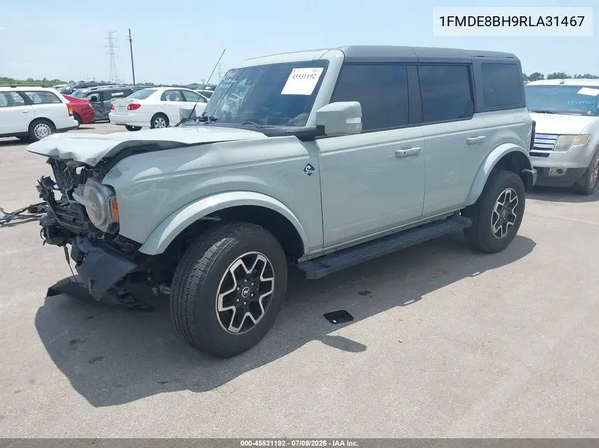 2024 Ford Bronco Outer Banks VIN: 1FMDE8BH9RLA31467 Lot: 45531192