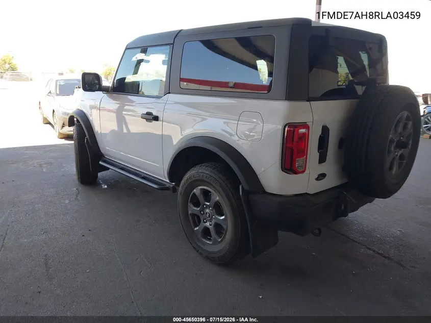 2024 Ford Bronco Big Bend VIN: 1FMDE7AH8RLA03459 Lot: 45650396