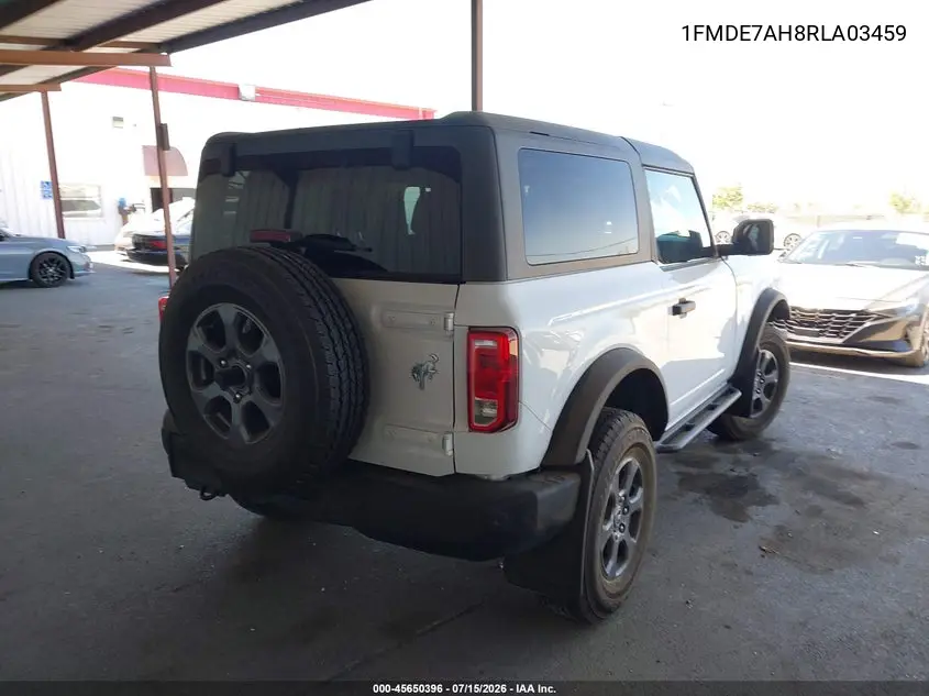 2024 Ford Bronco Big Bend VIN: 1FMDE7AH8RLA03459 Lot: 45650396