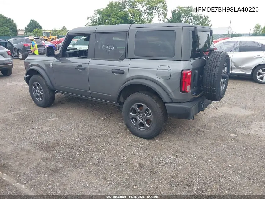 2025 Ford Bronco Big Bend VIN: 1FMDE7BH9SLA40220 Lot: 45474505