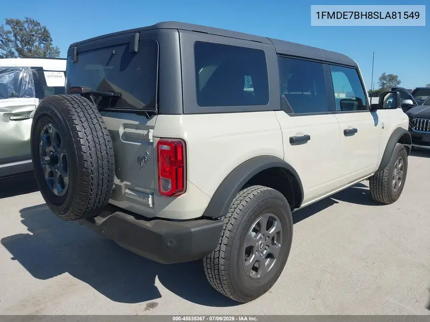 2025 Ford Bronco Big Bend VIN: 1FMDE7BH8SLA81549 Lot: 45535367