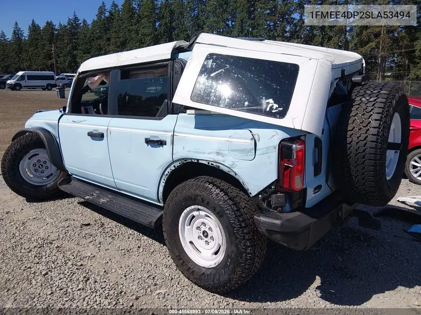 2025 Ford Bronco Heritage Edition VIN: 1FMEE4DP2SLA53494 Lot: 45568993
