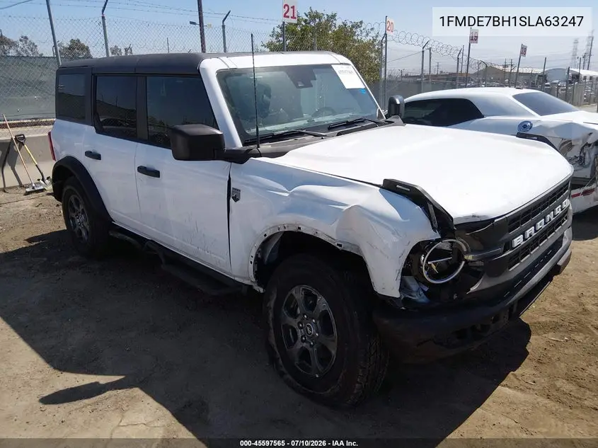 2025 Ford Bronco Big Bend VIN: 1FMDE7BH1SLA63247 Lot: 45597565