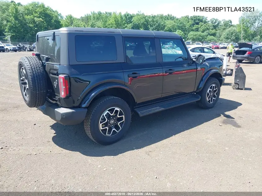 2026 Ford Bronco Outer Banks VIN: 1FMEE8BP1TLA43521 Lot: 45372019