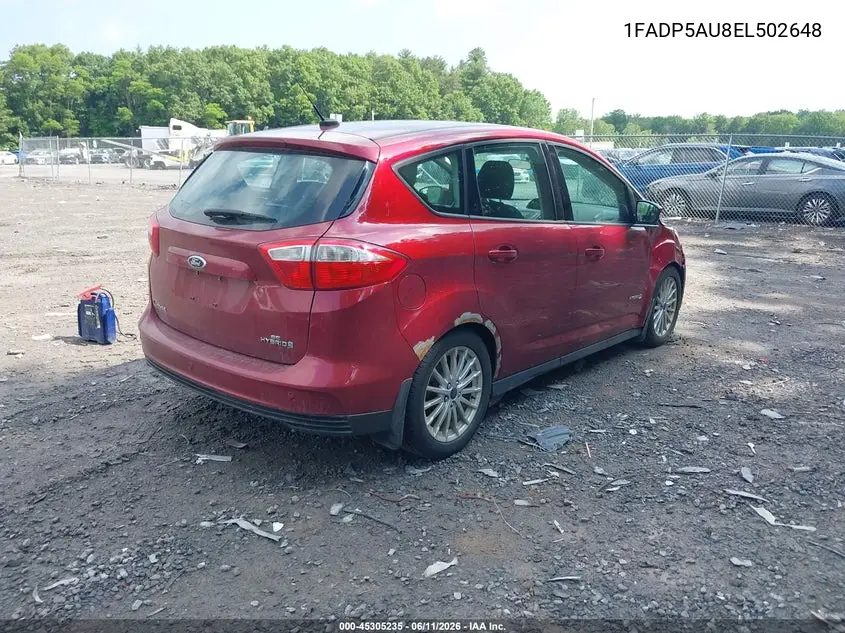 2014 Ford C-Max Hybrid Se VIN: 1FADP5AU8EL502648 Lot: 45305235