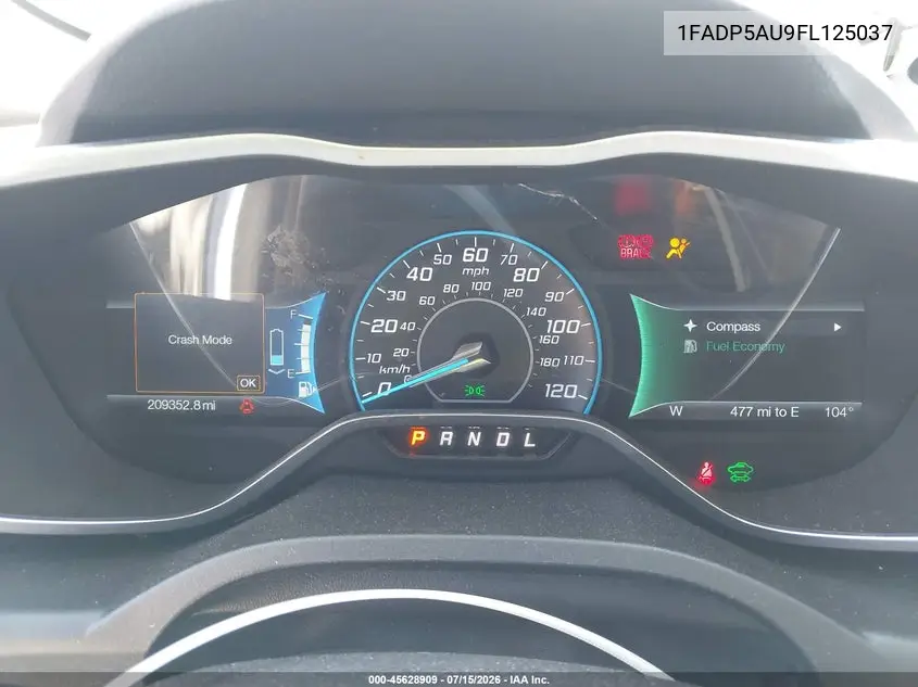 2015 Ford C-Max Hybrid Se VIN: 1FADP5AU9FL125037 Lot: 45628909