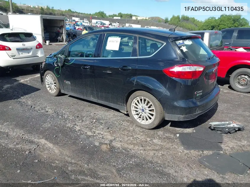 2016 Ford C-Max Energi Sel VIN: 1FADP5CU3GL110435 Lot: 45381785