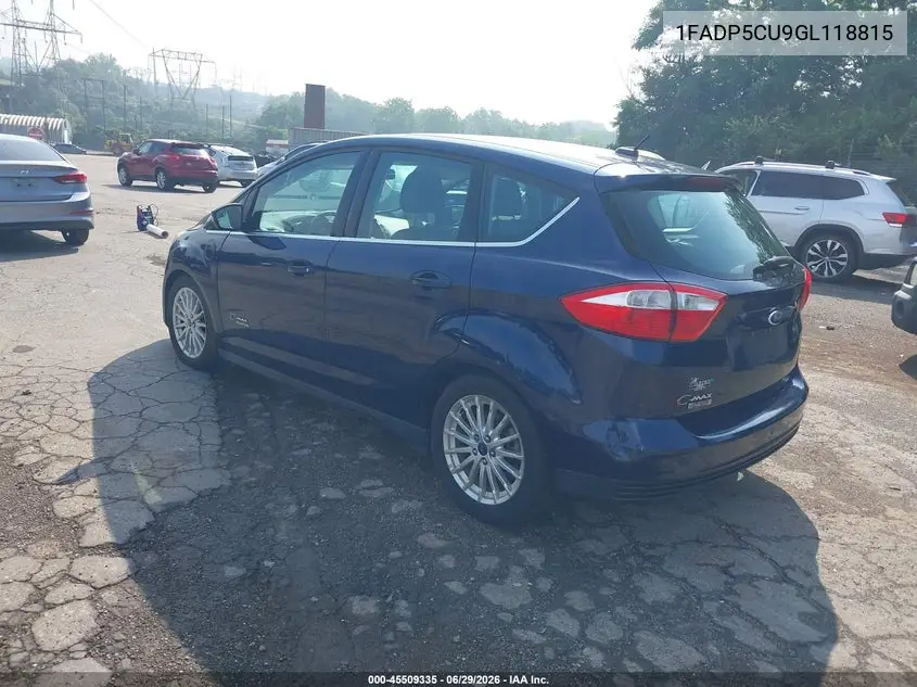 2016 Ford C-Max Energi Sel VIN: 1FADP5CU9GL118815 Lot: 45509335
