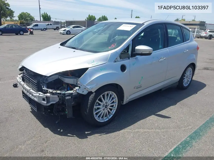 2016 Ford C-Max Energi Sel VIN: 1FADP5CU8GL103397 Lot: 45535785