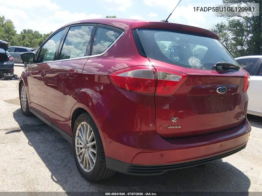 2016 Ford C-Max Hybrid Sel VIN: 1FADP5BU1GL120981 Lot: 45541546