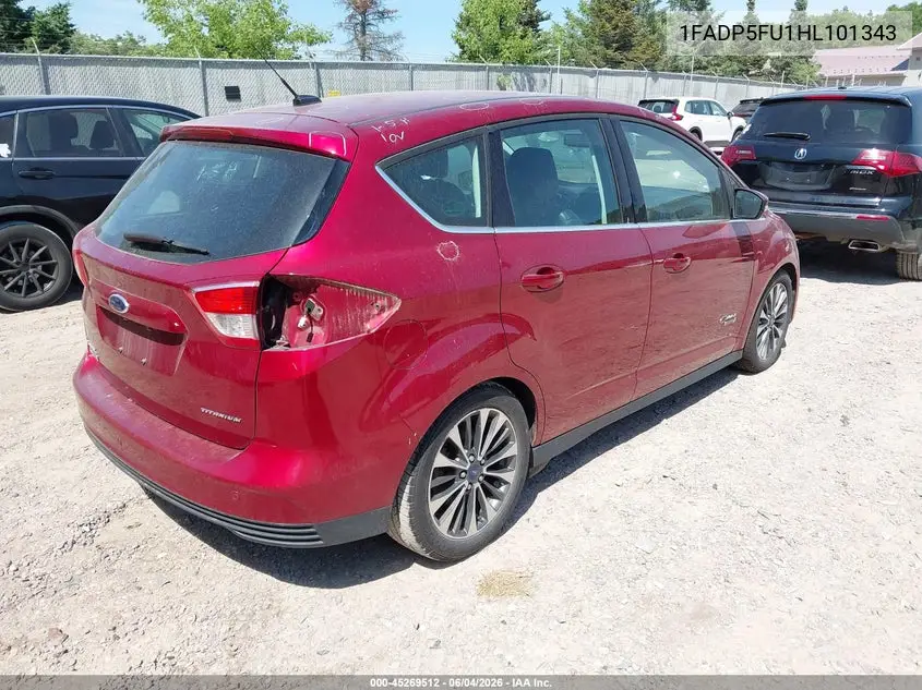 2017 Ford C-Max Energi Titanium VIN: 1FADP5FU1HL101343 Lot: 45269512