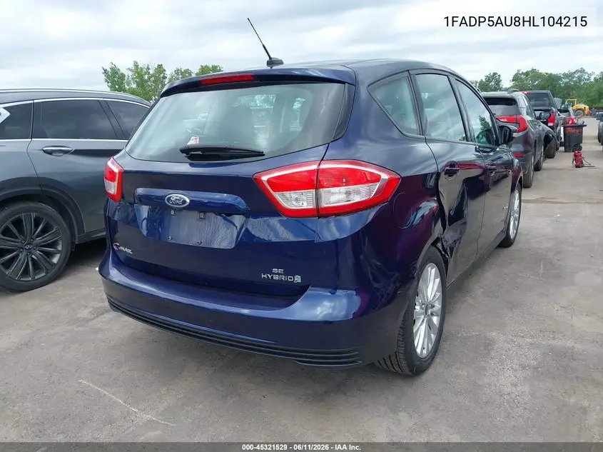 2017 Ford C-Max Hybrid Se VIN: 1FADP5AU8HL104215 Lot: 45321529