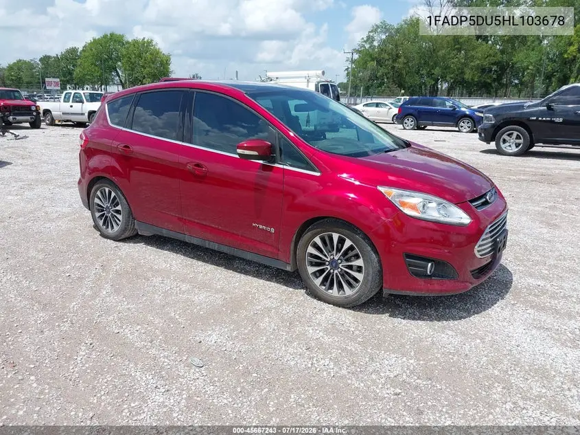 2017 Ford C-Max Hybrid Titanium VIN: 1FADP5DU5HL103678 Lot: 45667243